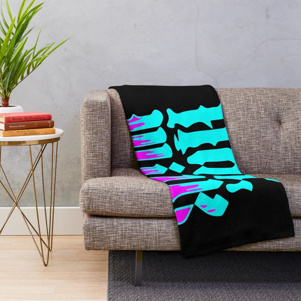 Pop punk plush blanket with Hot Milk band logo