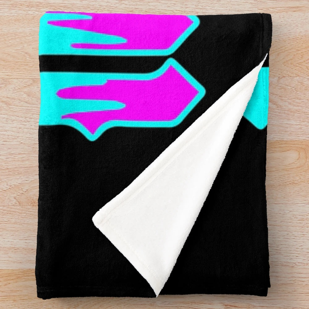 Pop punk plush blanket with Hot Milk band logo