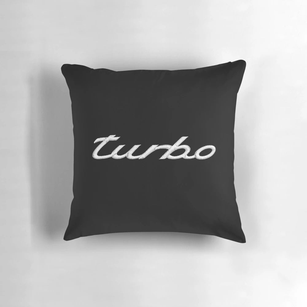 Plush Porsche 911 Turbo logo pillow for car enthusiasts