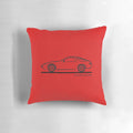 Porsche 928 Coupe Black Pillow featuring the iconic sports car's silhouette and profile