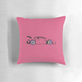 Porsche GT3 RS inspired blue and yellow pillow featuring the iconic Porsche design