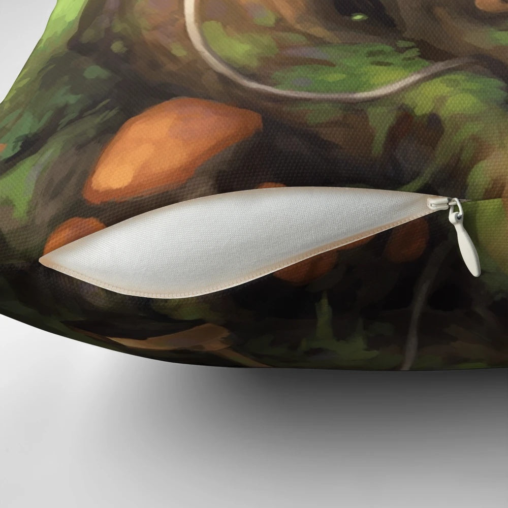 A cozy, nature-inspired charging pillow perfect for outdoor adventures and recharging on the go.