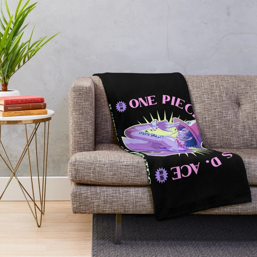 Portgas D. Ace anime streetwear style plush blanket