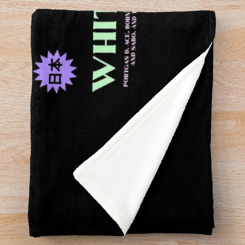 Portgas D. Ace anime streetwear style plush blanket