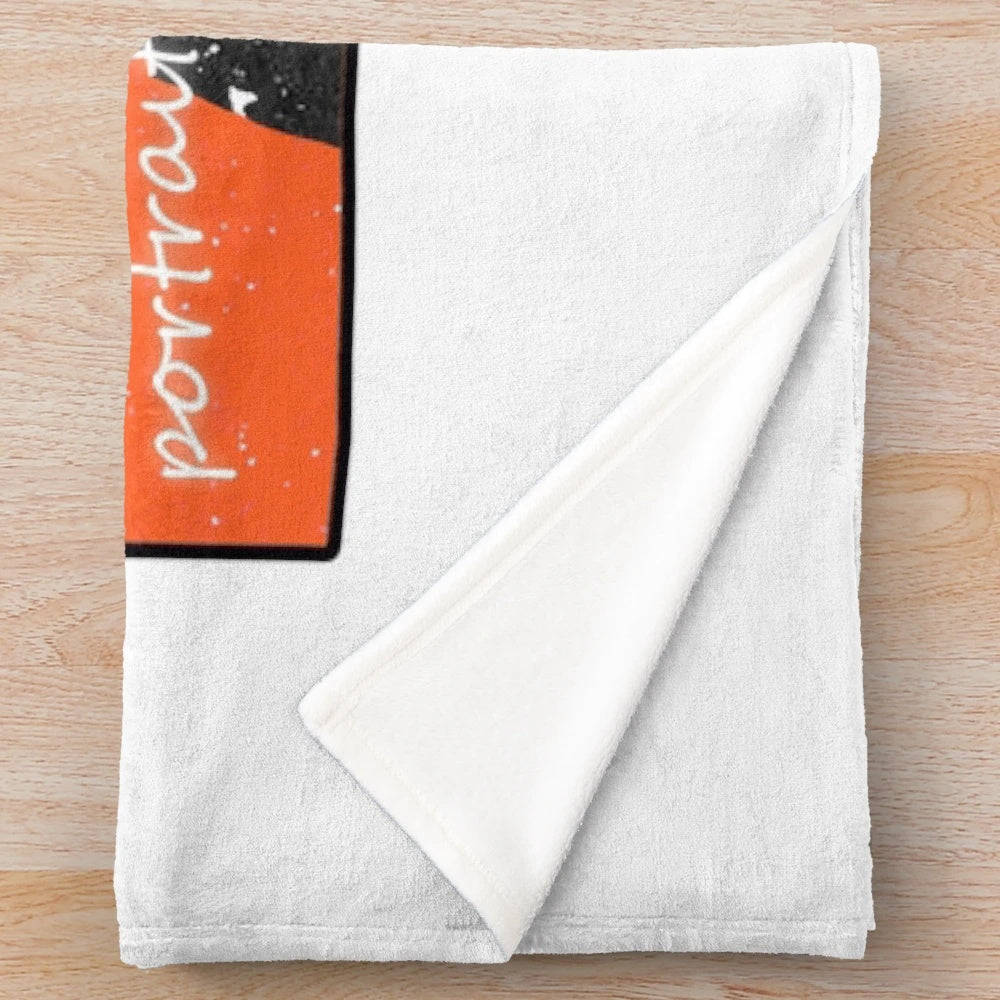 Portrait cinema plush blanket featuring aesthetic French film-inspired design
