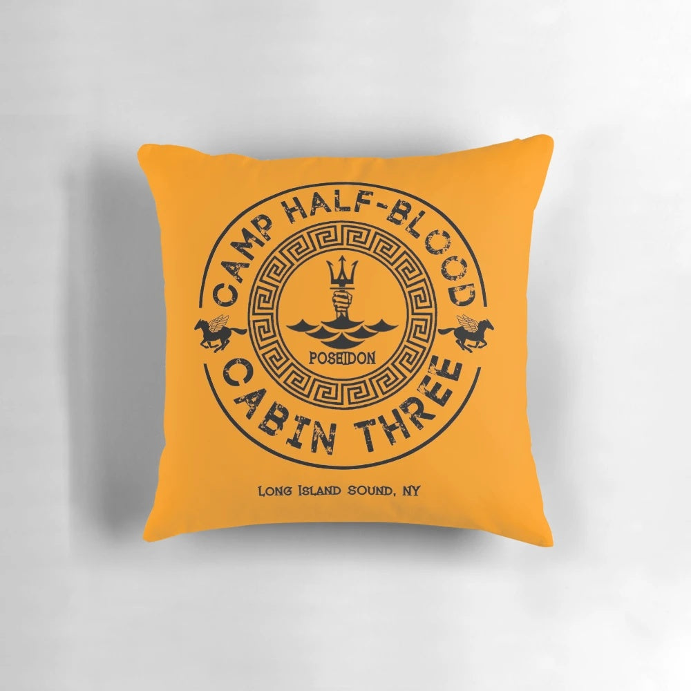 Plush pillow featuring the Poseidon symbol and inspired by the Percy Jackson book series