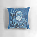 Poseidon Sea Pillow with Trident and Ocean Waves