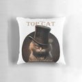 Plush pillow featuring a posh and clever cat named Lord Whiskersworth