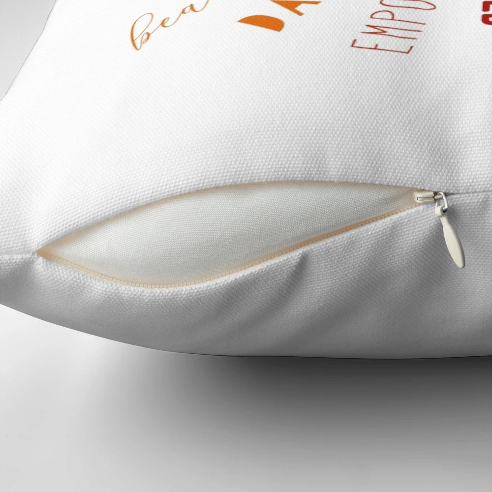 Positive affirmation mantra pillow with chakra symbols for holistic meditation and spiritual growth