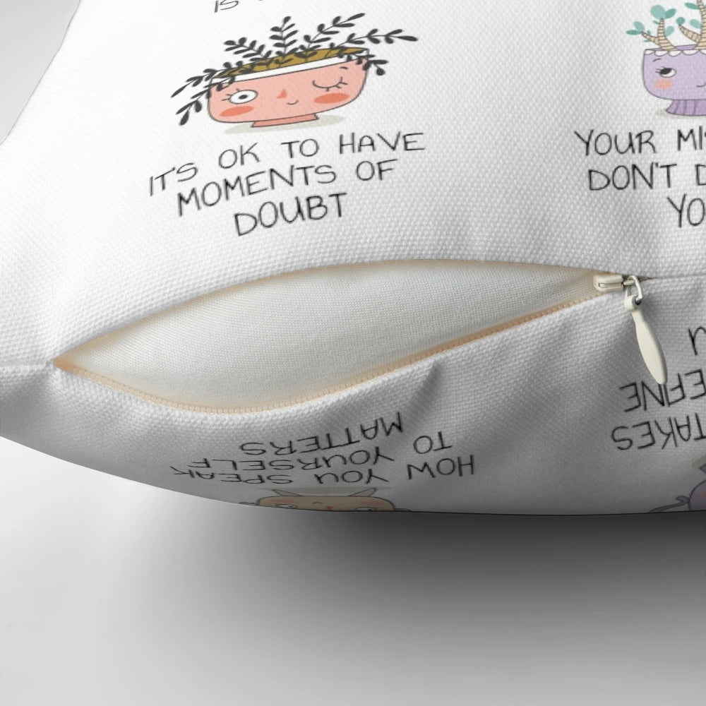 Gentle Reminders Positive Affirmations Pillow for Mental Health and Wellbeing