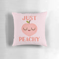 Soft and cozy pillow featuring a cheerful peach illustration, perfect for adding a touch of positivity to any room.