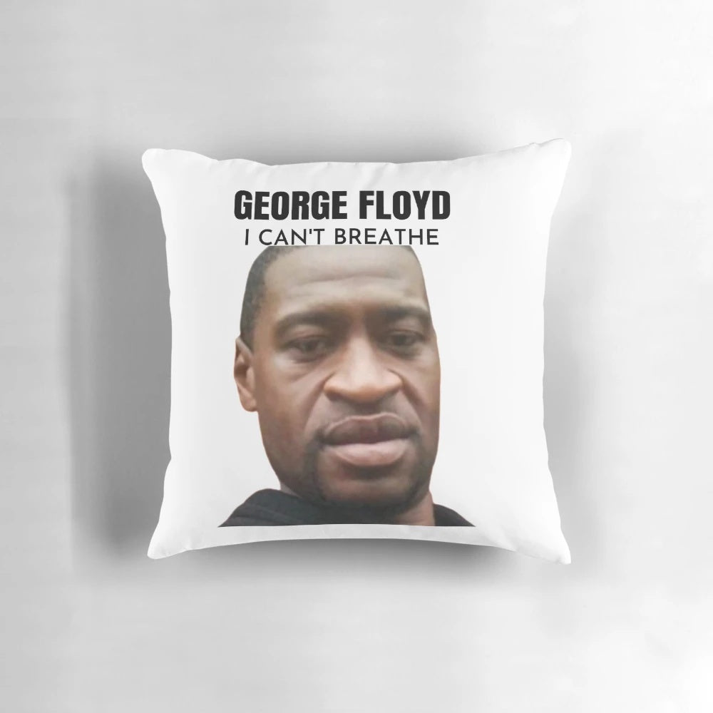 George Floyd Pillow with Black Lives Matter Activists Raising Awareness