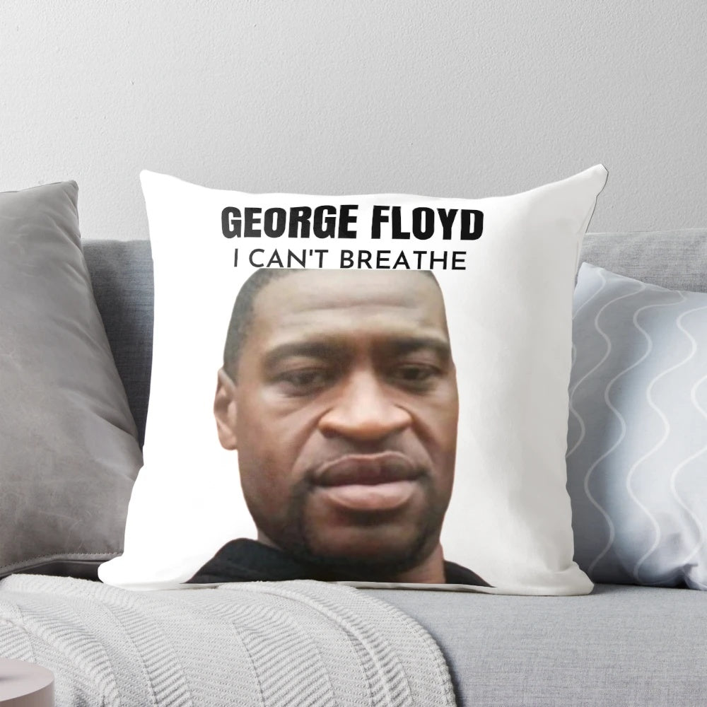 George Floyd Pillow with Black Lives Matter Activists Raising Awareness