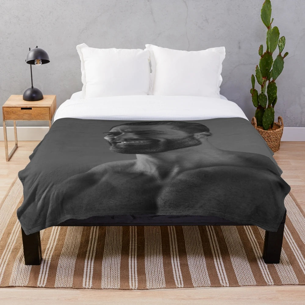 Powerful Giga Chad Plush Blanket with Muscular Design