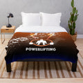Powerlifting-themed plush blanket with deadlift design