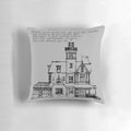 Practical Magic-inspired decorative pillow with house rules text in a grunge, retro style