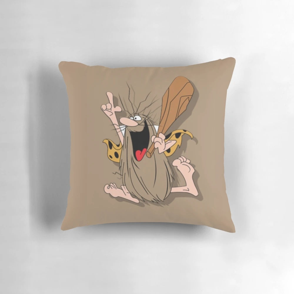 Prehistoric Captain Pillow featuring a heroic caveman in a superhero pose