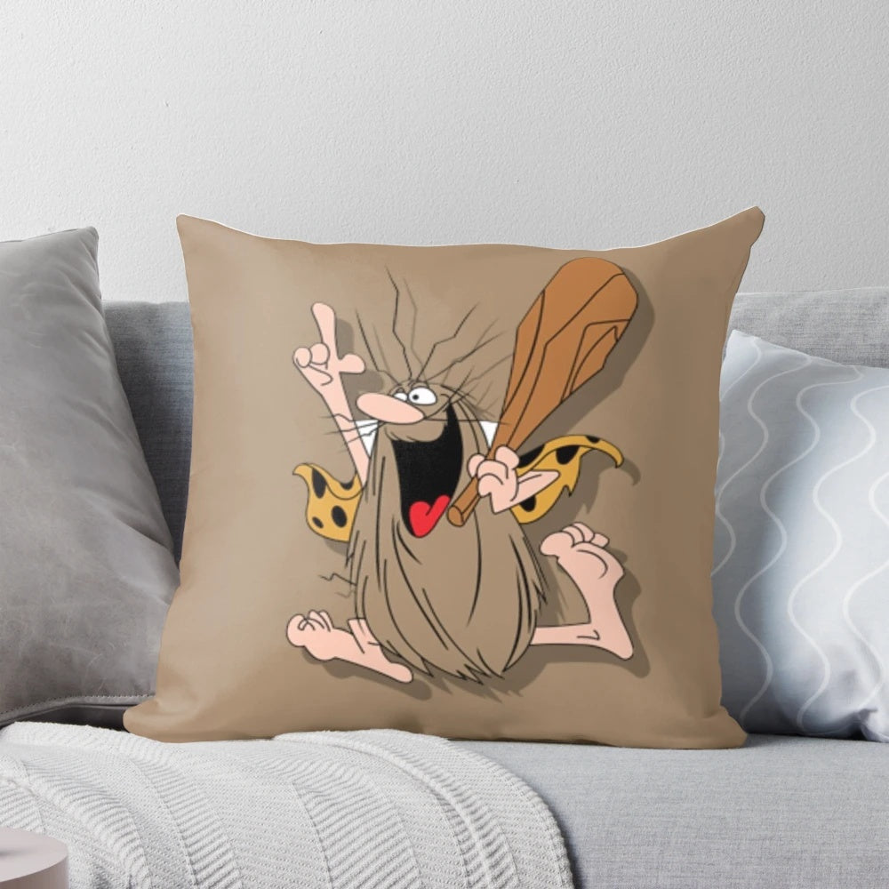 Prehistoric Captain Pillow featuring a heroic caveman in a superhero pose