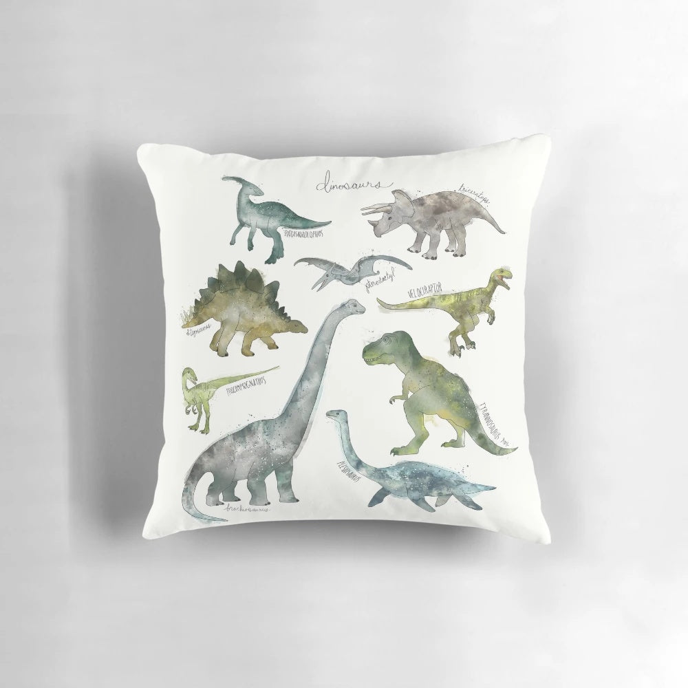 Colorful dinosaur illustration decorative pillow for home decor