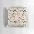 Pillow featuring detailed dinosaur skeleton diagram design