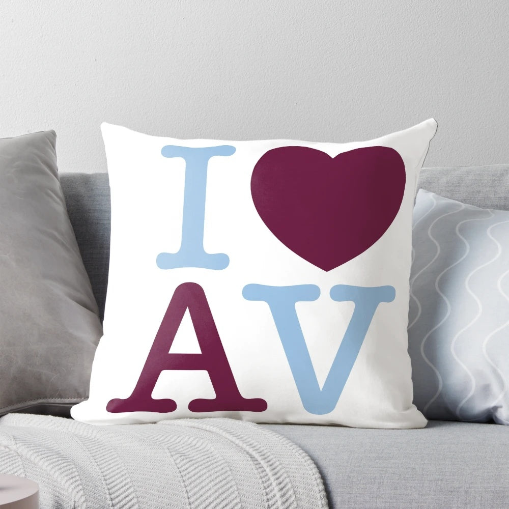 Aston Villa Pillow featuring the club's iconic claret and blue colors