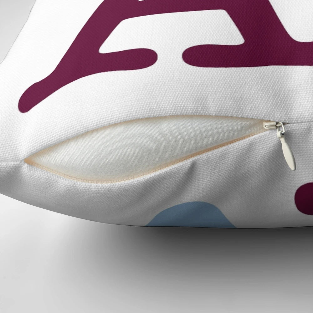 Aston Villa Pillow featuring the club's iconic claret and blue colors