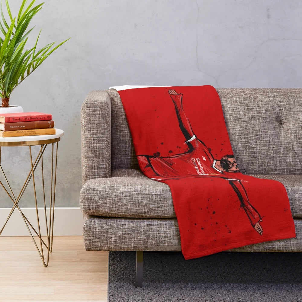 Mohamed Salah inspired plush sports throw blanket