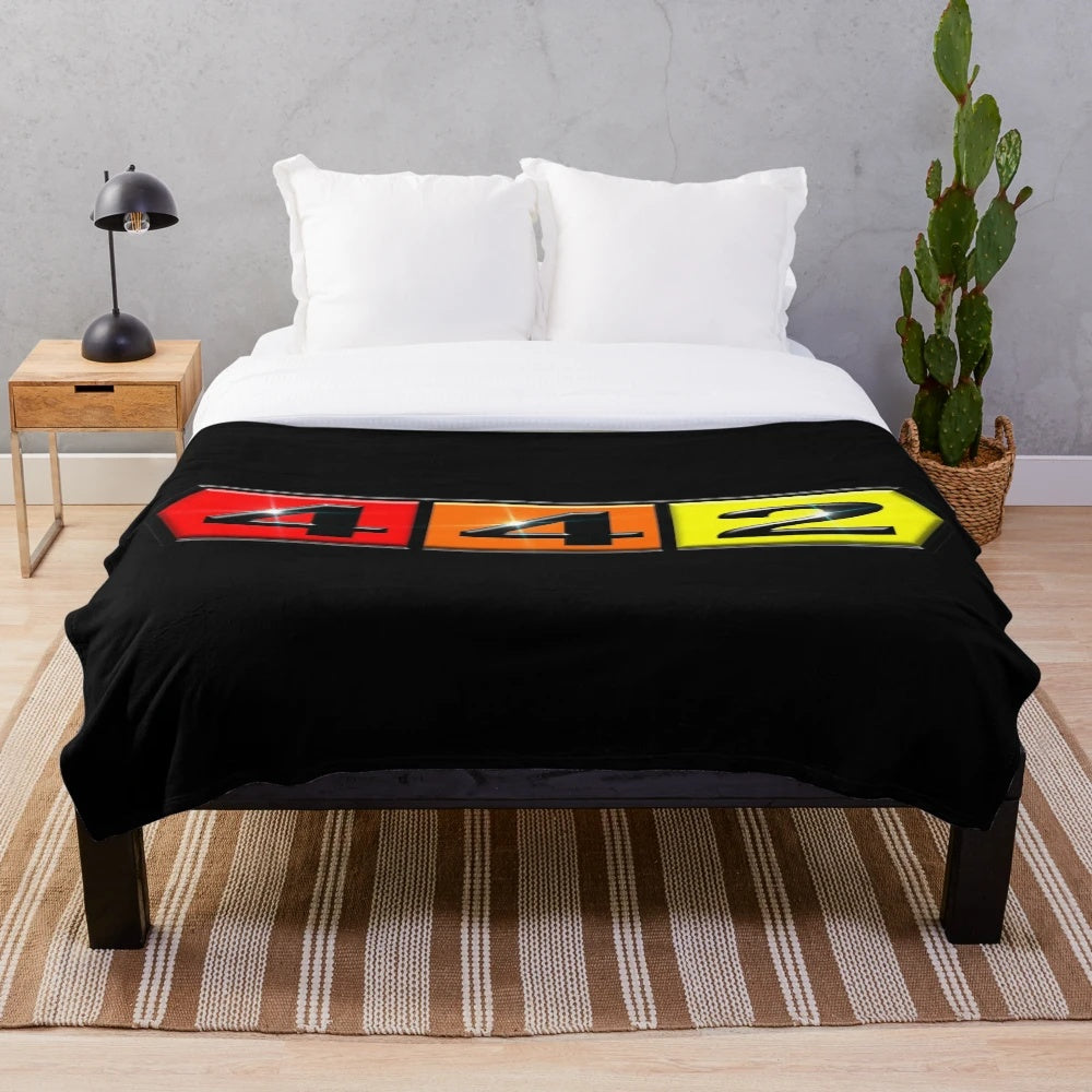 442 Plush Blanket with Oldsmobile Cutlass Design