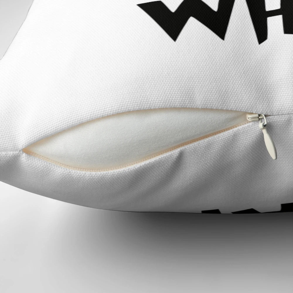 A premium pillow featuring a murderous black cat with a knife, perfect for cat lovers and halloween enthusiasts.