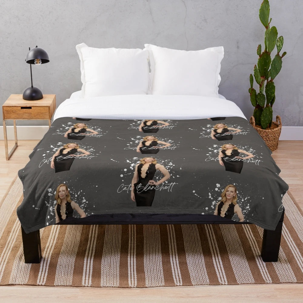 Cate Blanchett inspired plush blanket featuring the iconic Carol movie