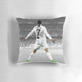 Plush pillow featuring a stylized design inspired by the soccer legend Cristiano Ronaldo