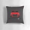 Custom red I30N-inspired decorative throw pillow
