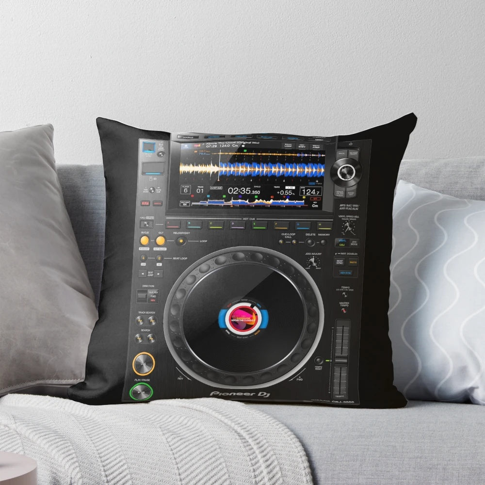 Plush pillow designed to look like a Pioneer DJ CDJ3000 multi-format player, perfect for music enthusiasts and DJs.