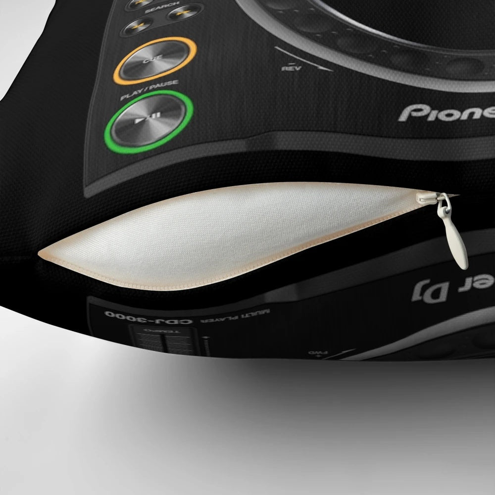 Plush pillow designed to look like a Pioneer DJ CDJ3000 multi-format player, perfect for music enthusiasts and DJs.