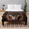 German Shepherd Dog Plush Blanket with Realistic GSD Artwork
