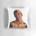 Lando Norris inspired decorative pillow, featuring the British Formula 1 racing driver