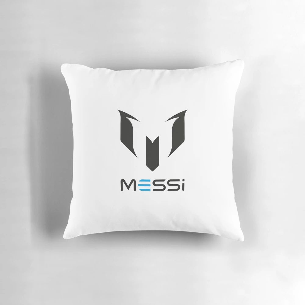 Pillow featuring the iconic Lionel Messi logo, commemorating the legendary Argentine footballer's achievements.