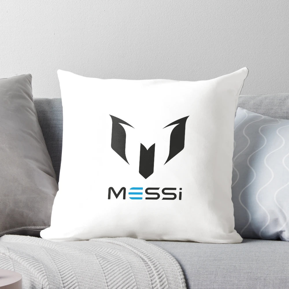 Pillow featuring the iconic Lionel Messi logo, commemorating the legendary Argentine footballer's achievements.