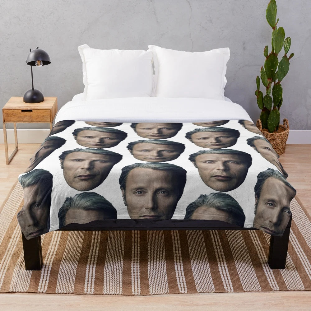 Mads Mikkelsen inspired plush blanket