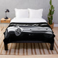Mustang Mach-E inspired plush blanket with a retro design