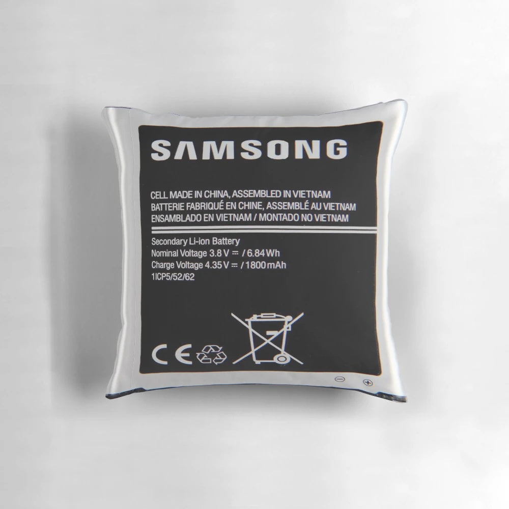 Premium pillow designed to safely contain and store swollen or lithium-ion batteries.