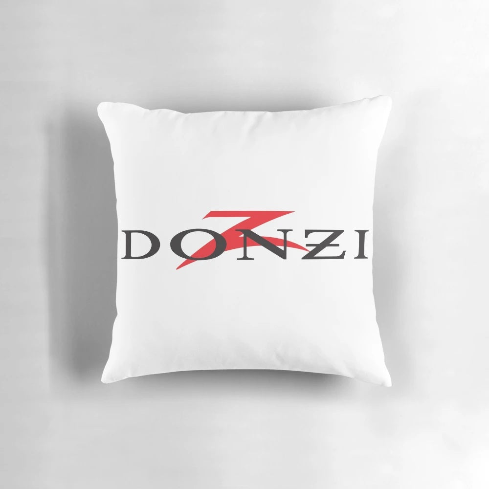 Decorative pillow featuring the iconic Donzi Marine powerboat logo