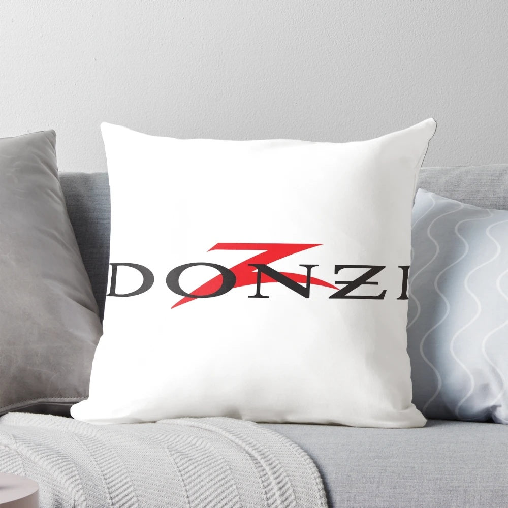 Decorative pillow featuring the iconic Donzi Marine powerboat logo