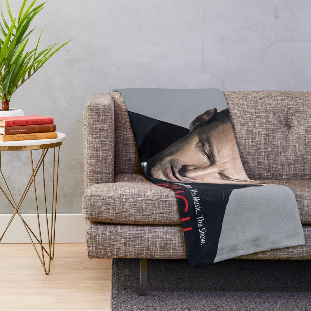 Soft and cozy plush blanket featuring Hugh Jackman, the acclaimed Australian actor and musical performer.