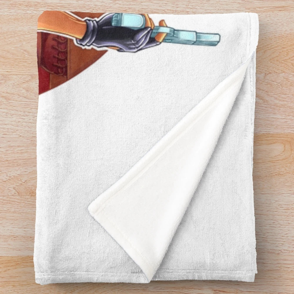 Premium plush blanket featuring Lara Croft, the iconic video game character