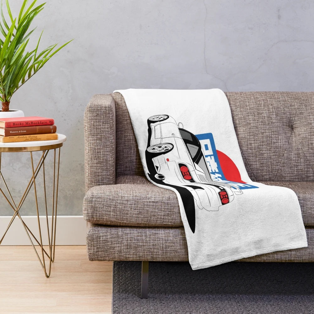 Cozy plush blanket featuring the iconic S13 Nissan Silvia car design