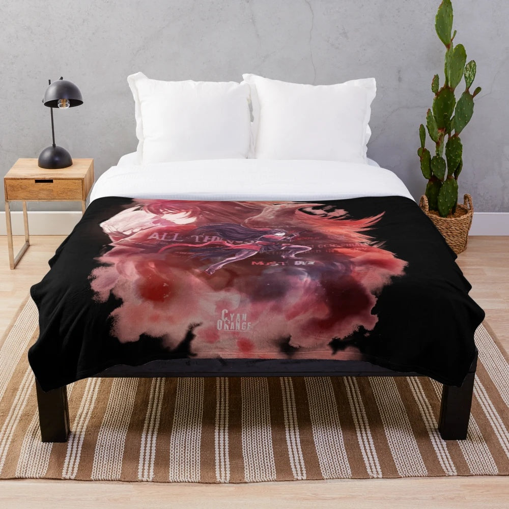 RWBY Omen Plush Blanket with Raven Branwen Design