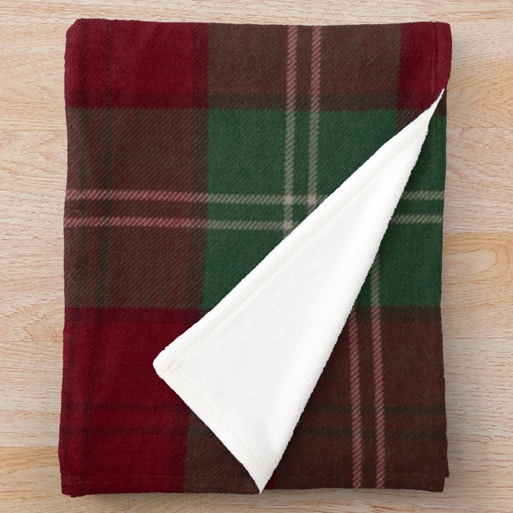 Scottish tartan plush blanket with Lennox clan pattern