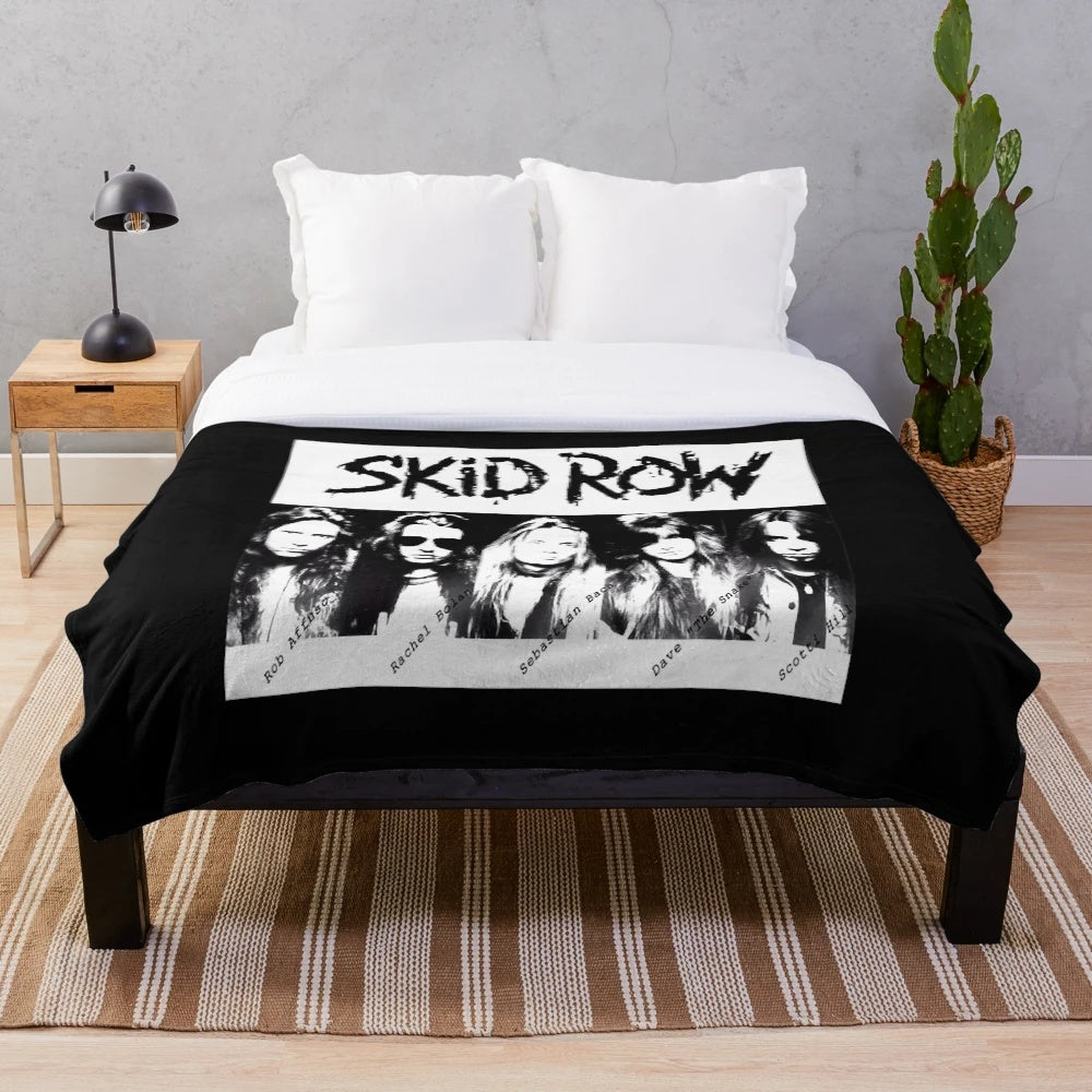 Skid Row inspired heavy metal plush blanket