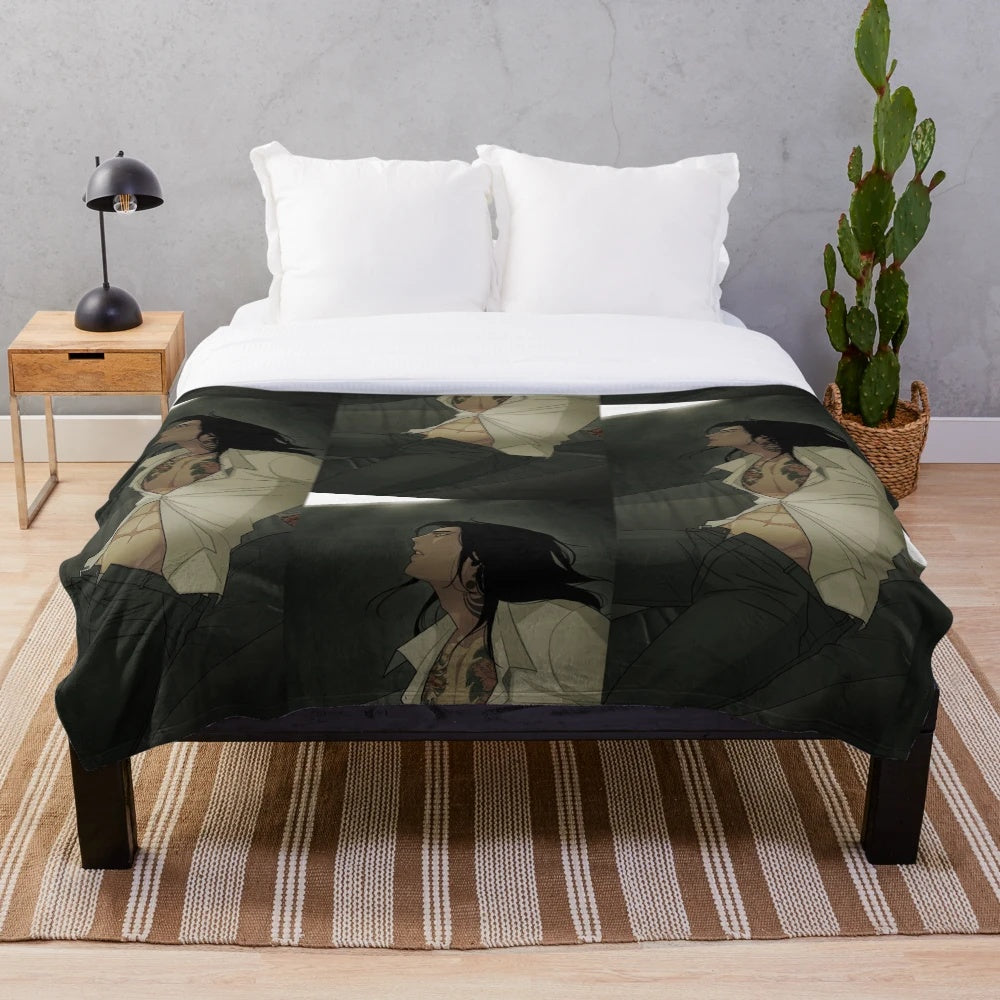 Toras-inspired plush blanket